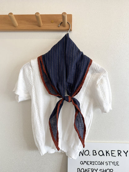 Scarvii - Contrast Edge Stripe Triangle Scarf
