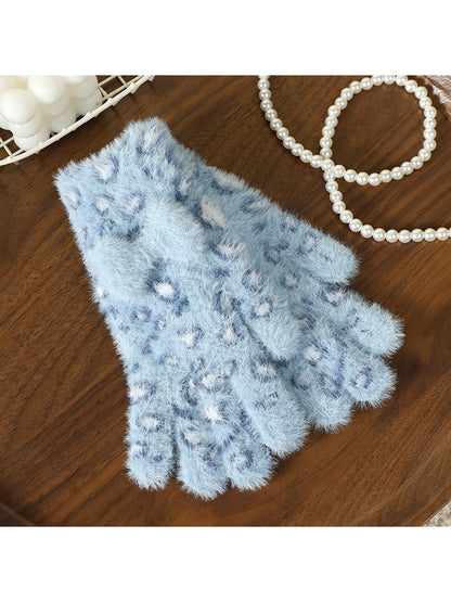 Gloving - Leopard Print Bow Accent Women's Gloves