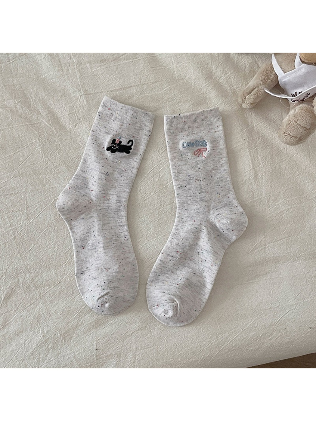Rufia - Playful Animal Embroidery Crew Socks product image 6