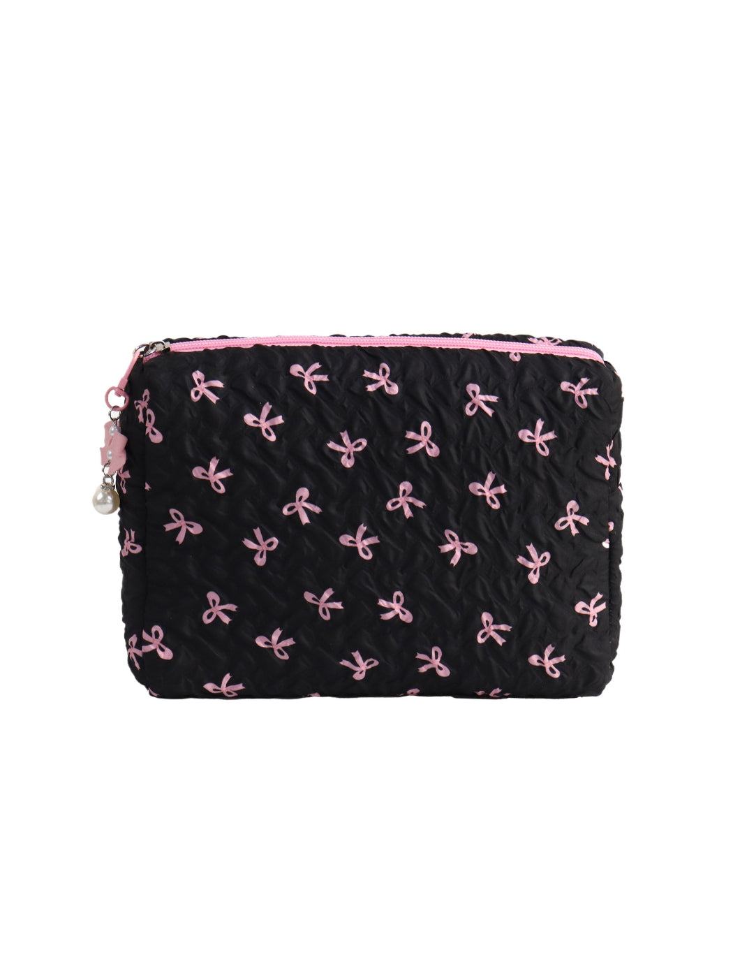 Cosbai - Bow Print Quilted Travel Makeup Pouch detail view 3