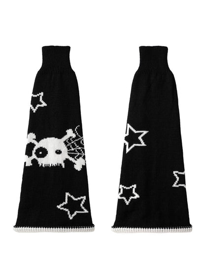 Cozyra - Skull and Star Reversible Mesh Leg Warmer