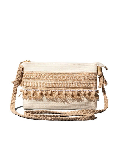 Cosbai - Boho Woven Crossbody Bag - Minimalist & Spacious