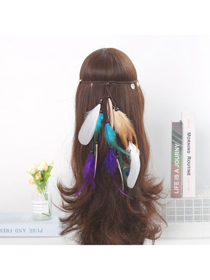 Hairish - Boho Multi Feather Tassel Hair Headpiece
