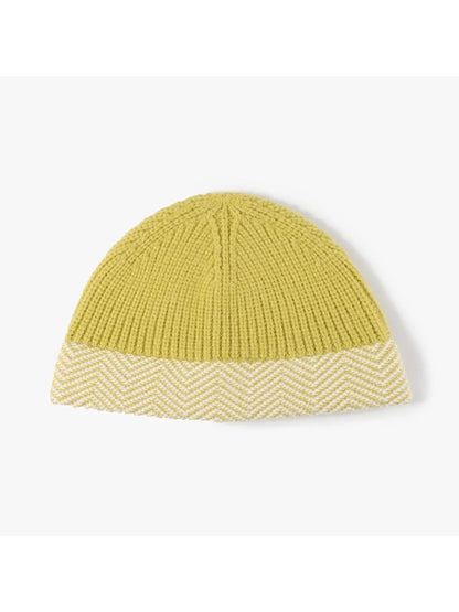 Haila - Herringbone Cuff Textured Knit Beanie