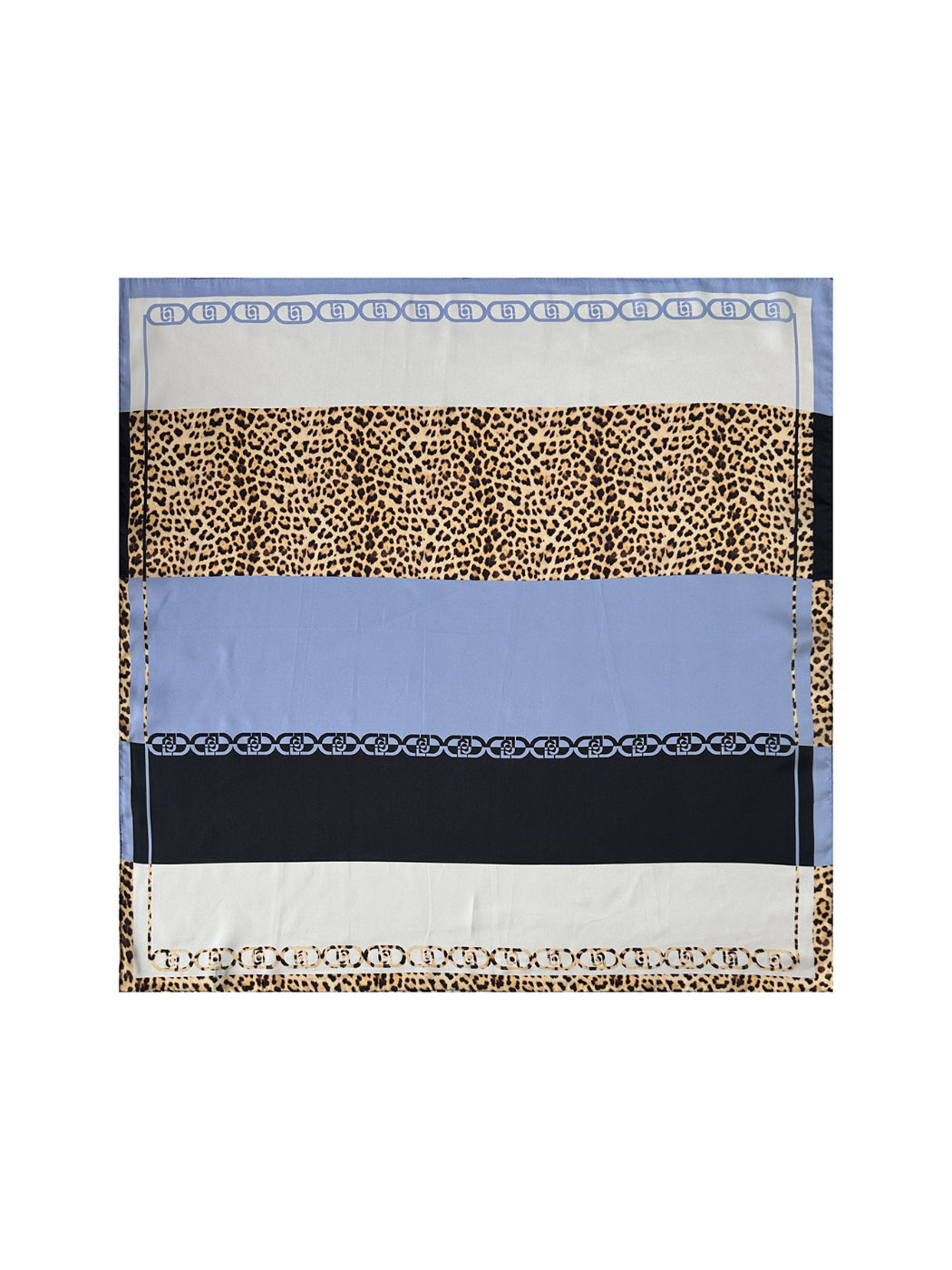 Scarvii - Leopard Print Chain Border Square Scarf