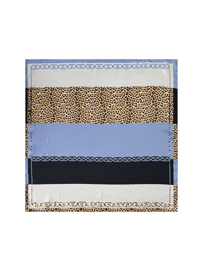 Scarvii - Leopard Print Chain Border Square Scarf
