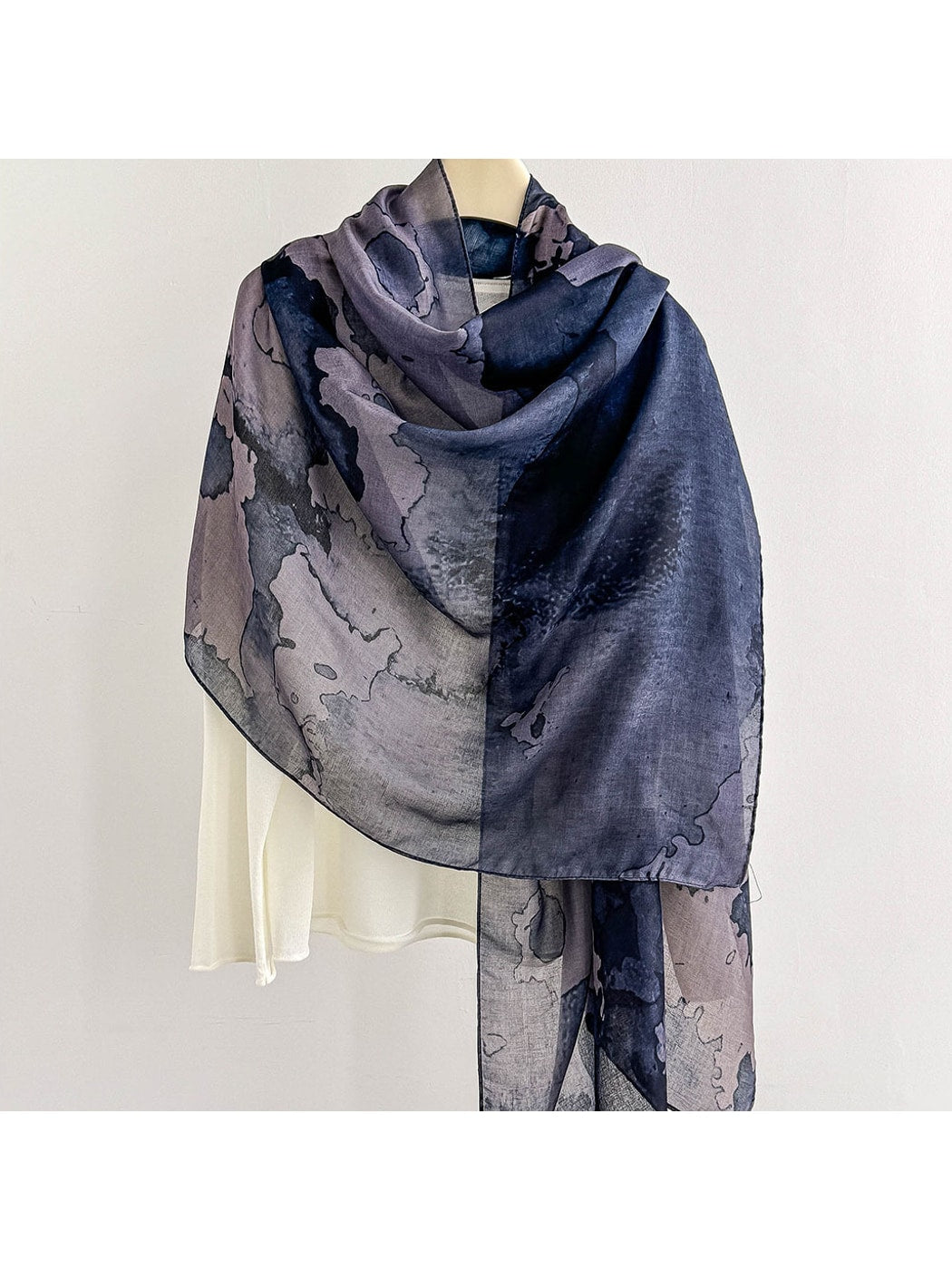 Scarvii - Retro Wave Print Summer Wrap Scarf