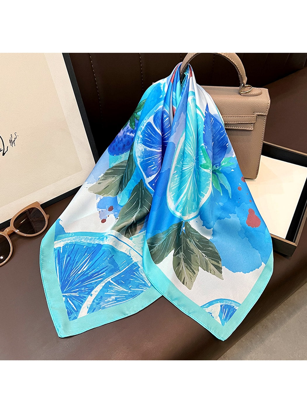 Scarvii - Simple Fruit Pattern Fashion Square Scarf