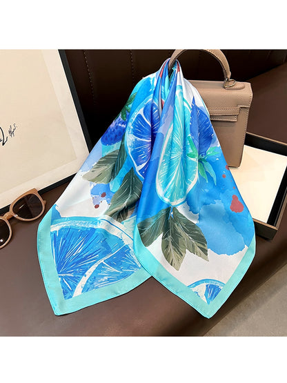 Scarvii - Simple Fruit Pattern Fashion Square Scarf