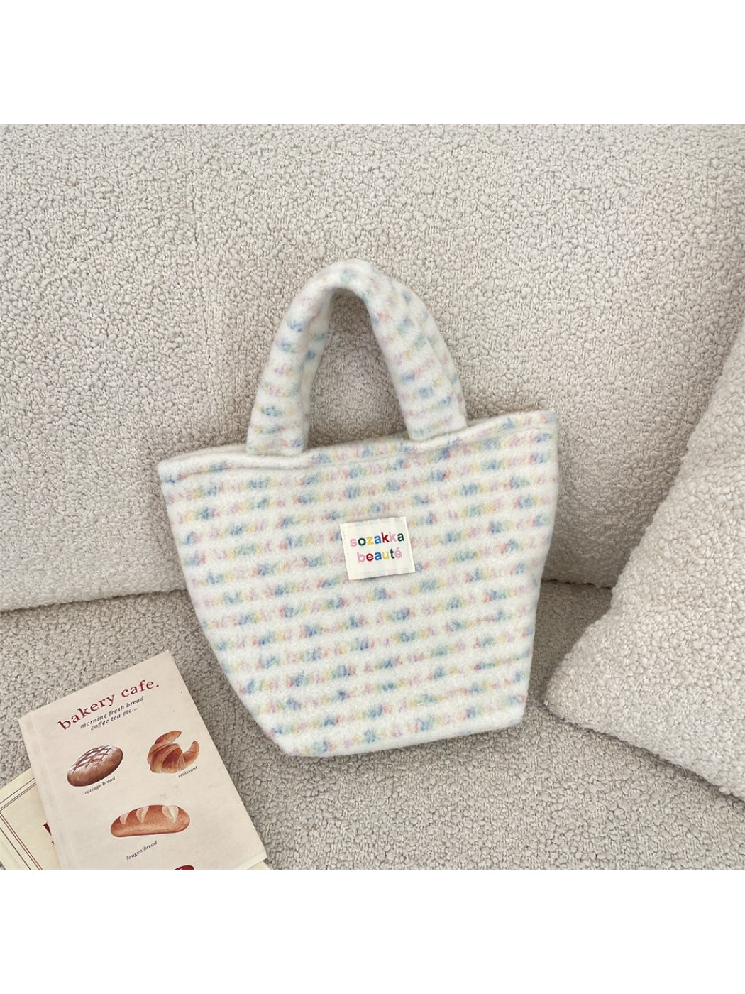 Cosbai - Mini Plush Flower Tote Bag