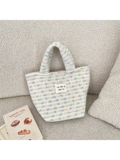 Cosbai - Mini Plush Flower Tote Bag