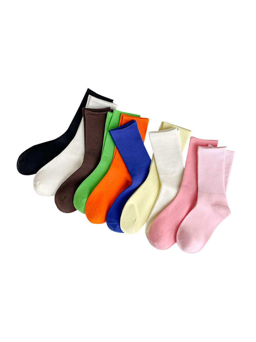 Rufia - Candy Colorful Solid Mid-Calf Socks