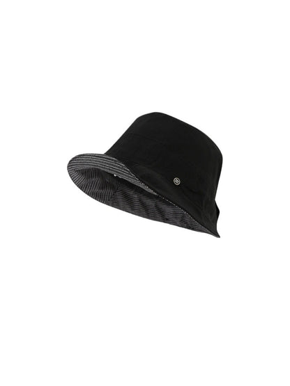 Side view of Haila minimal contrast edge bucket hat showing subtle edge detail