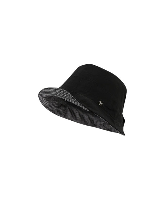 Side view of Haila minimal contrast edge bucket hat showing subtle edge detail
