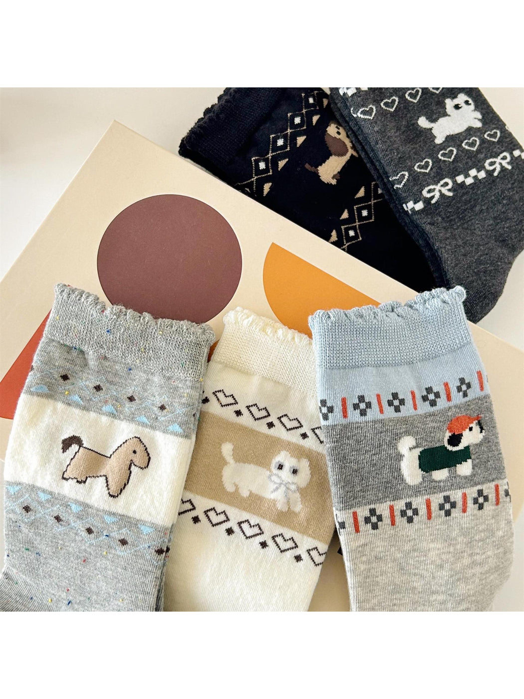 Rufia – Retro Fair Isle Cartoon Socks