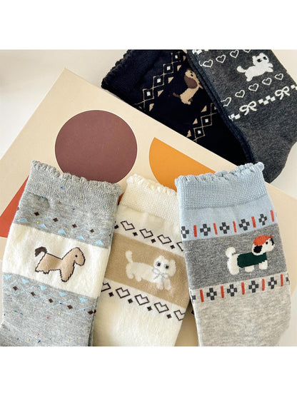 Rufia – Retro Fair Isle Cartoon Socks
