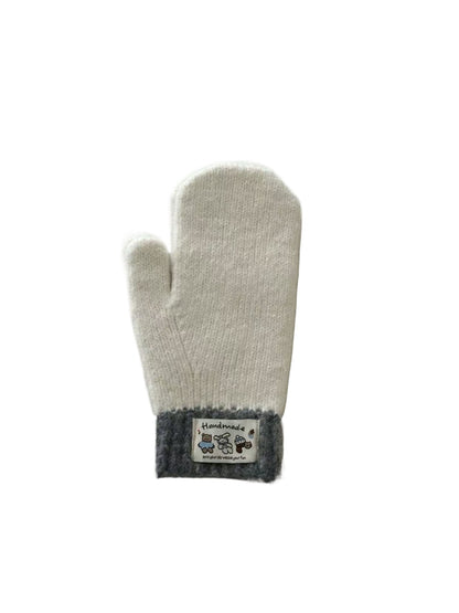 Gloving - Classic Color-Block Full-Cover Knitted Mittens