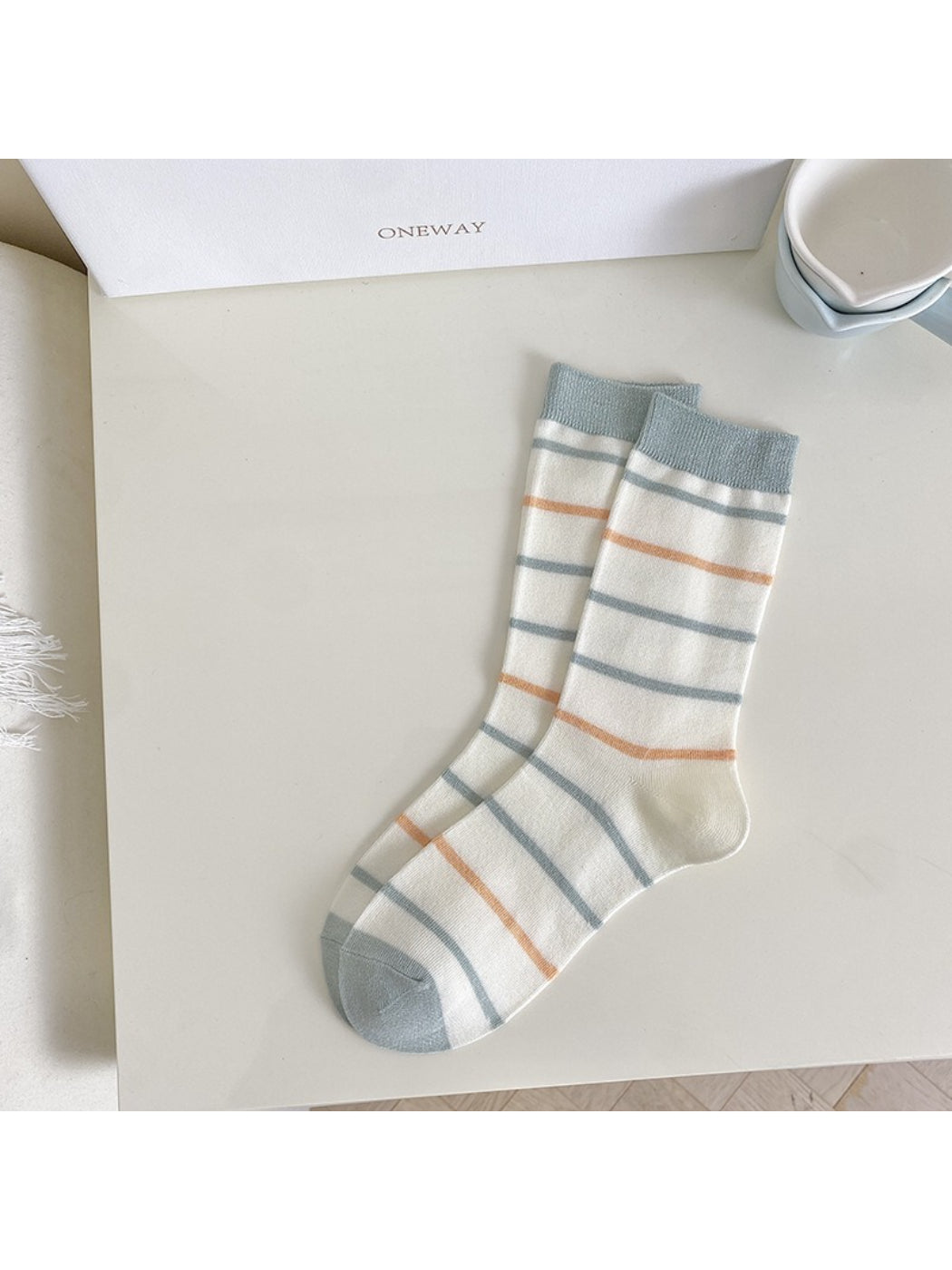 Rufia - Pastel Stripe Ribbed Crew Socks product image 7