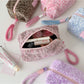 Cosbai - Plush Leopard Print Cosmetic Storage Bag