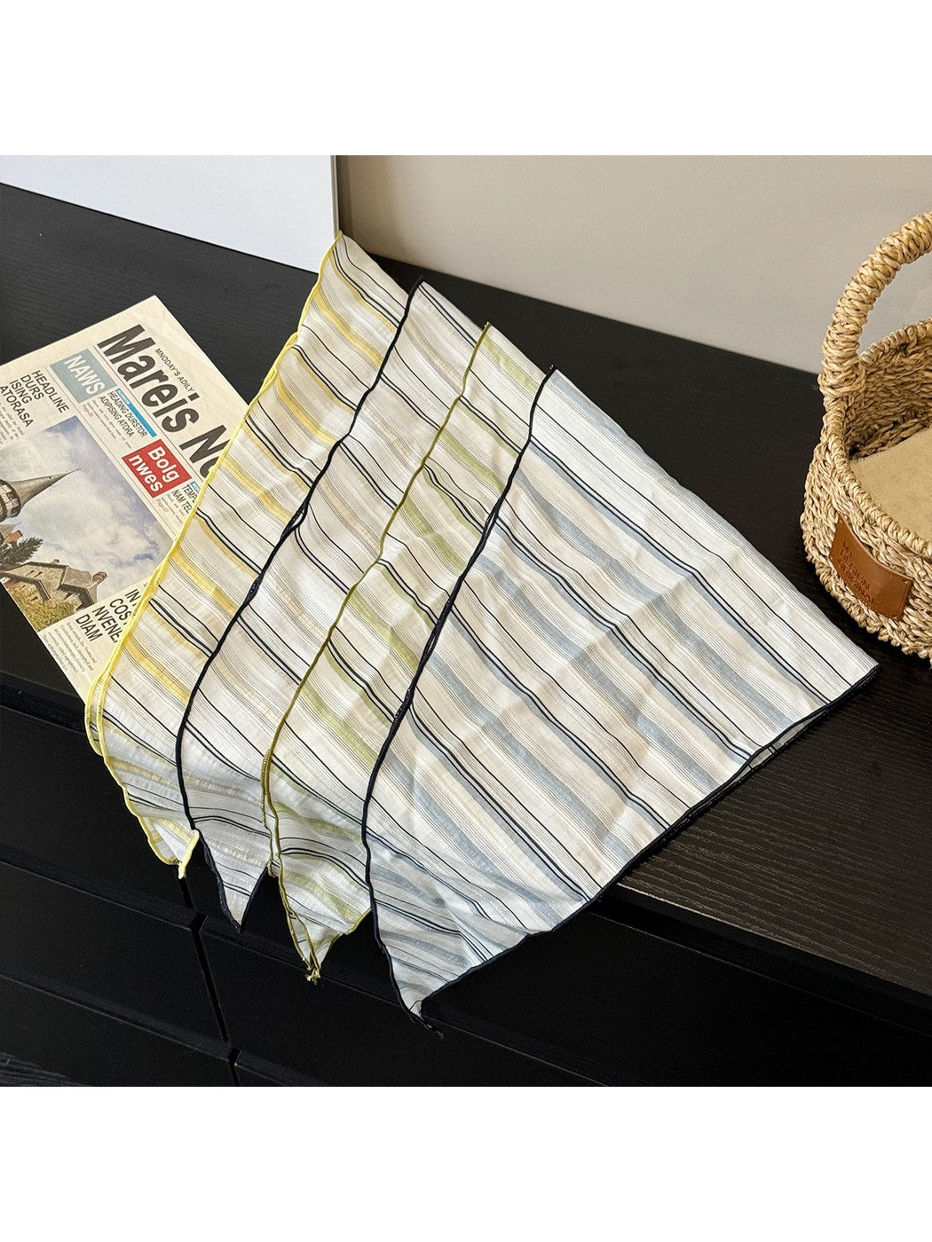 Scarvii - Muted Fine Stripe Triangle Bandana