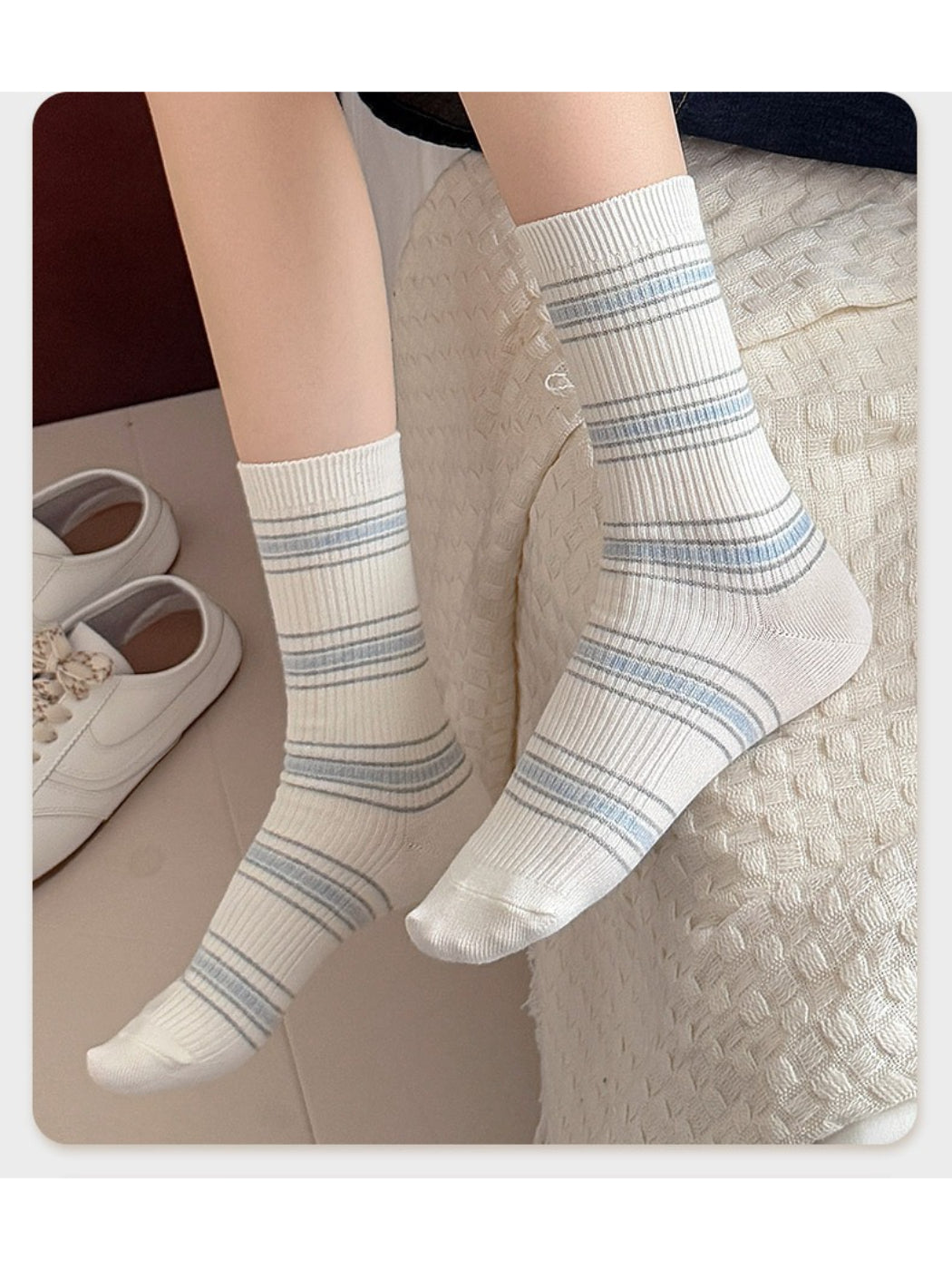 Rufia - Linear Pattern Crew Socks