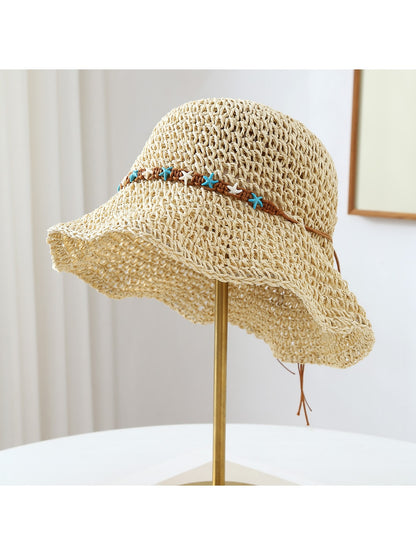 Haila - Round Crown Wide Brim Travel Summer Hat