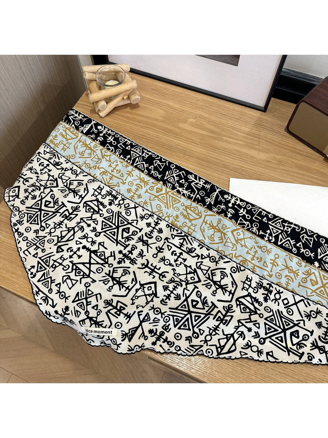 Scarvii - Abstract Symbol Print Triangle Bandana