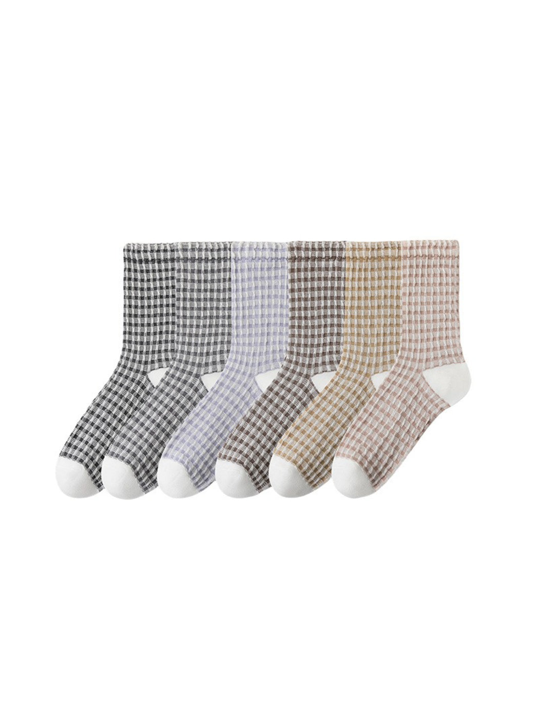 Rufia - Soft Checkered Waffle Crew Socks product image 1