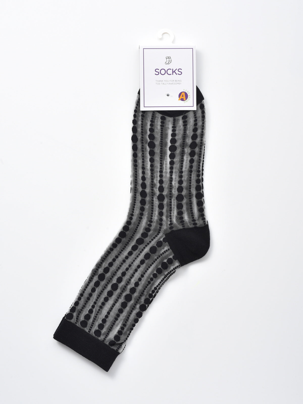 Rufia - Polka Dot & Striped Sheer Crew Socks