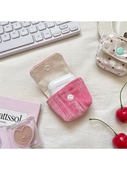 Cosbai plush mini earbuds pouch bag with a soft plush texture close-up