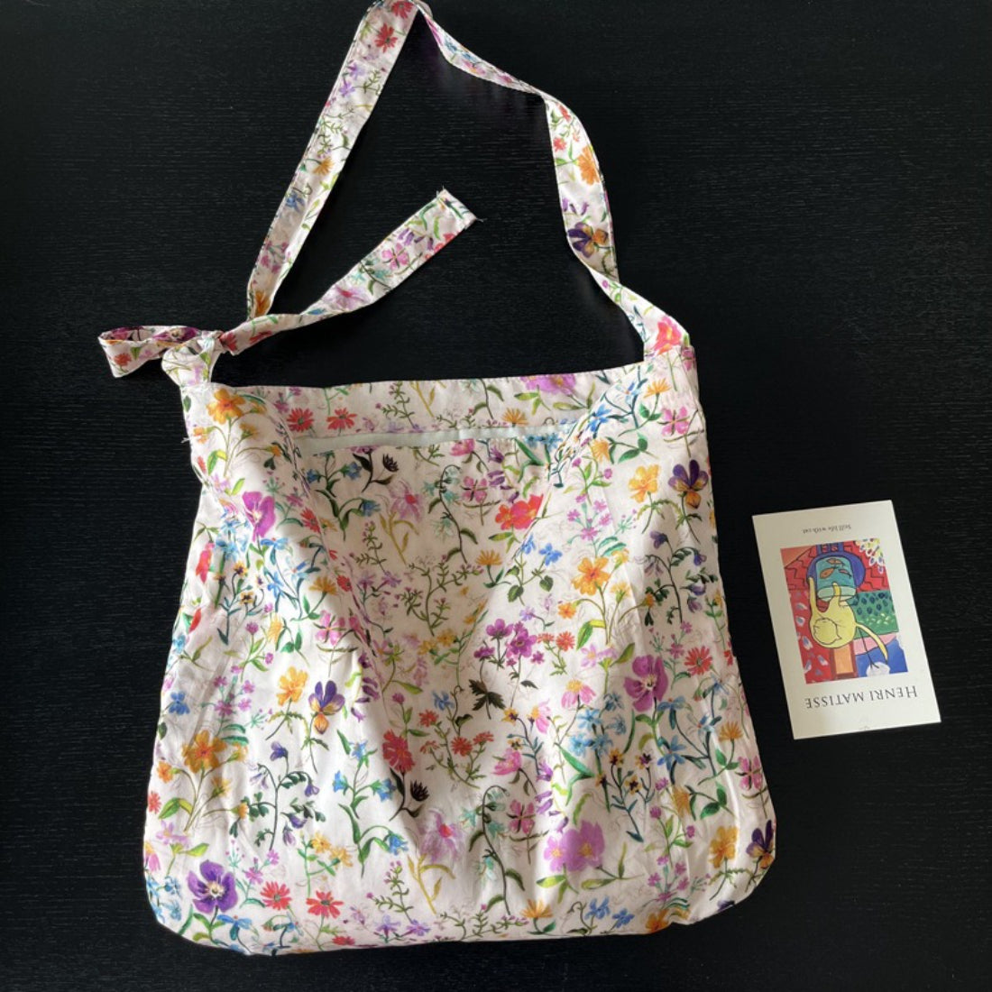 Cosbai Floral Ruched Shoulder Bag styled with casual outfit on a white background