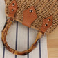 Cosbai - Vintage Woven Bag With Handles And Adjustable Strap