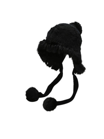 Haila – Solid Embroidered Winter Earflap Beanie
