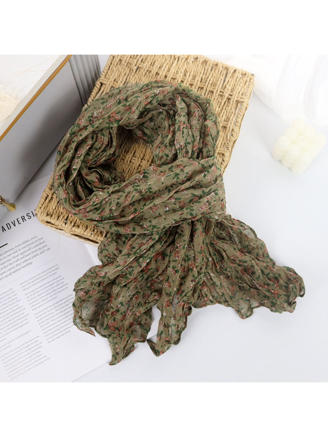 Scarvii - Ditsy Floral Crinkle Scarf
