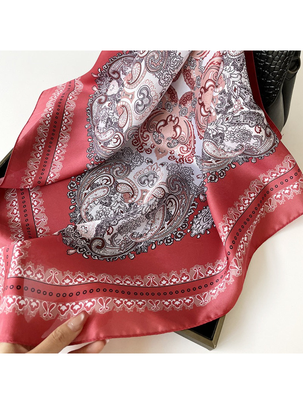 Scarvii - Graphic Paisley Colorblock Scarf