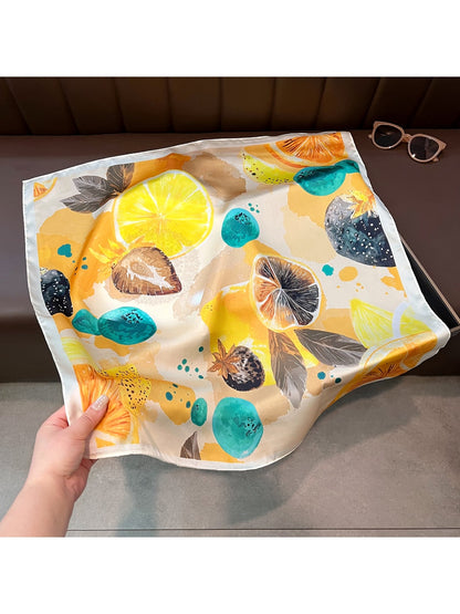 Scarvii - Simple Fruit Pattern Fashion Square Scarf