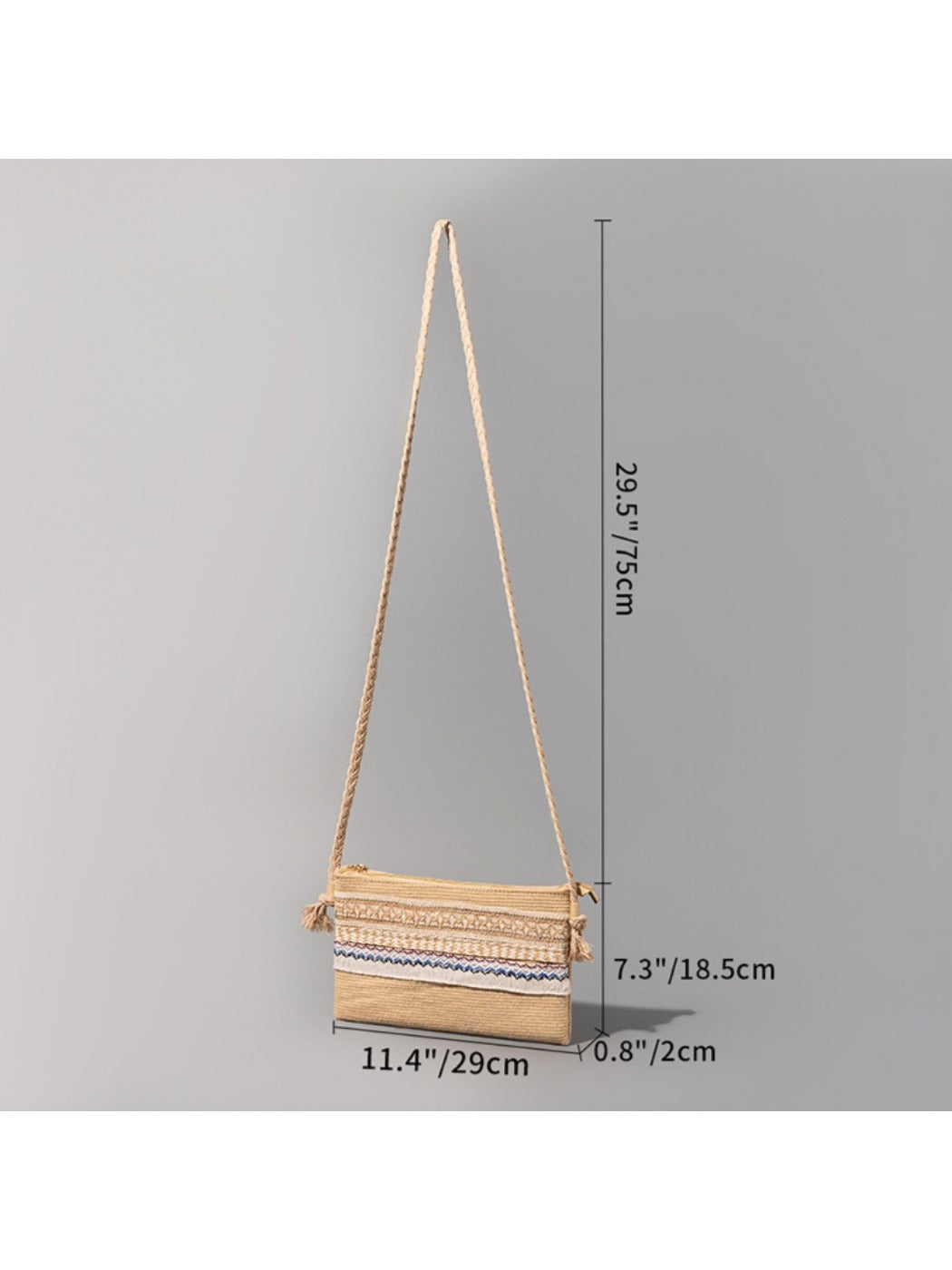 Cosbai - Boho Woven Crossbody Bag - Minimalist & Spacious