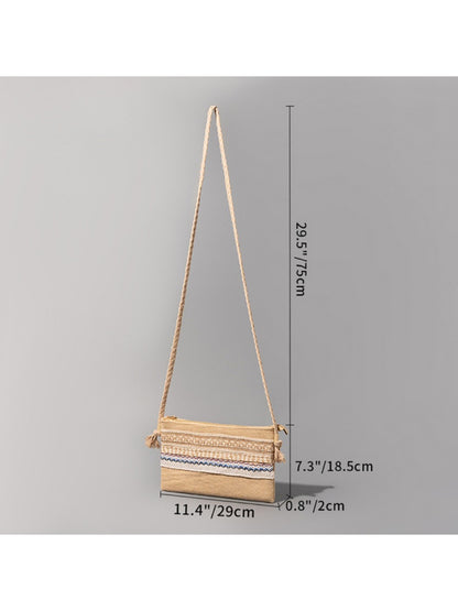 Cosbai - Boho Woven Crossbody Bag - Minimalist & Spacious