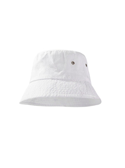 Side view of Haila Everyday Washed Bucket Hat showing washed fabric texture