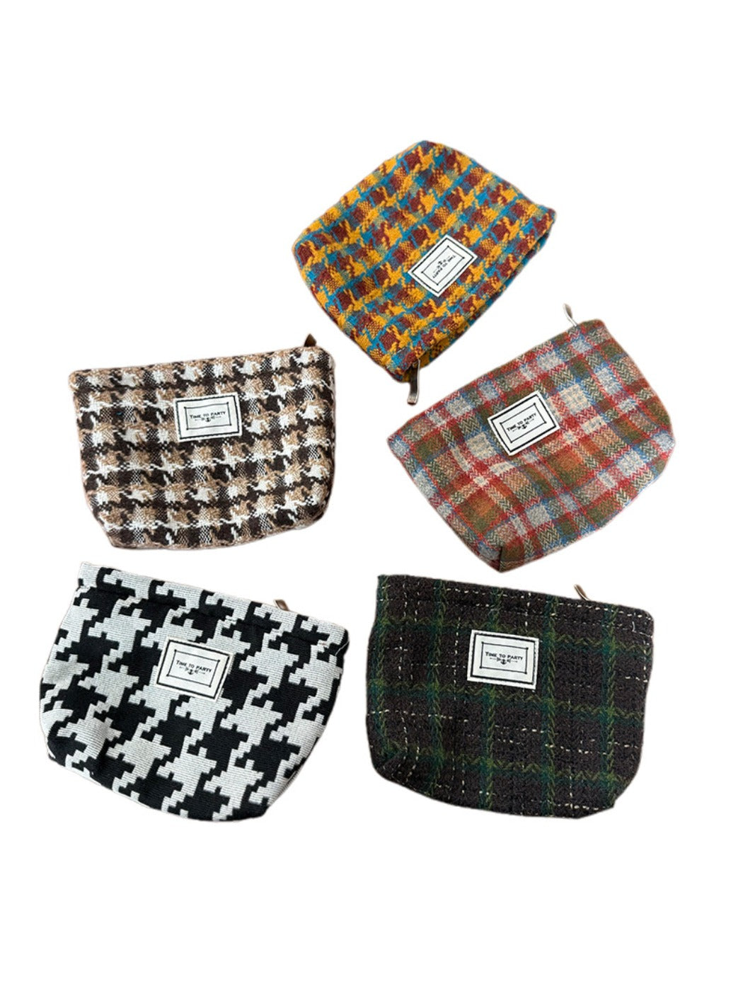 Cosbai - Classic Plaid Small Storage Clutch Bag