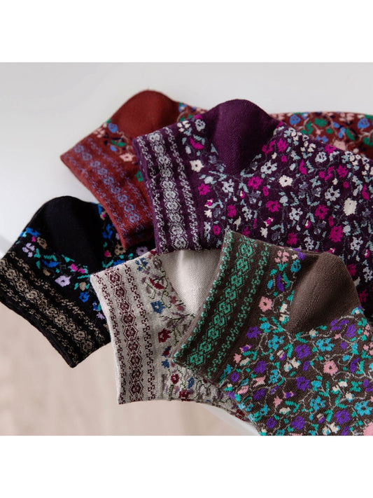 Rufia - Floral Pattern Women's Ankle Socks