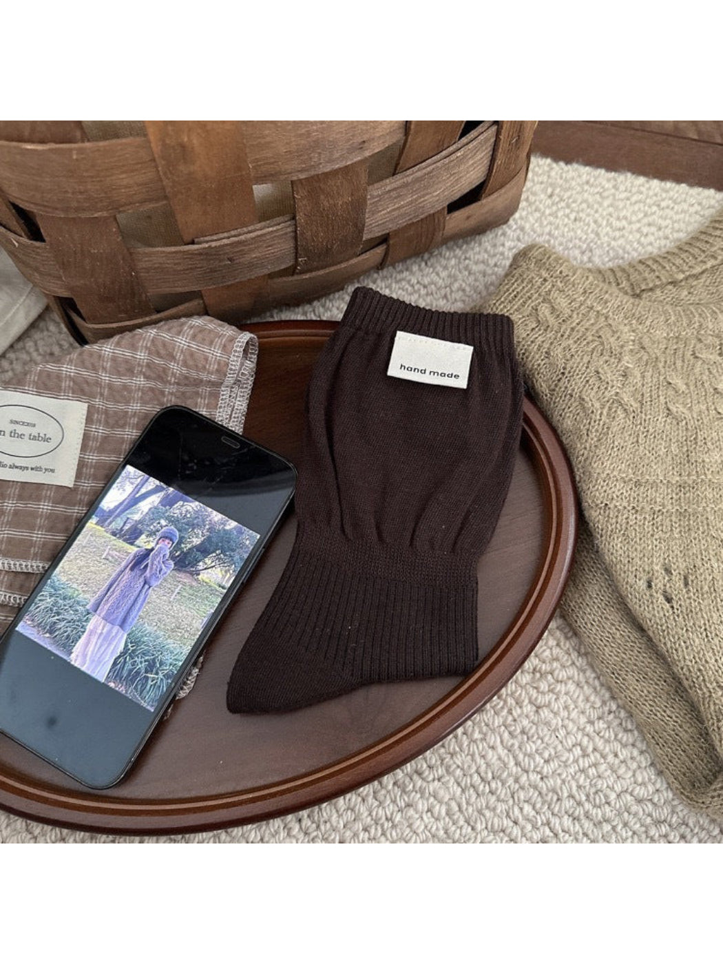 Rufia - Solid Ribbed Crew Socks