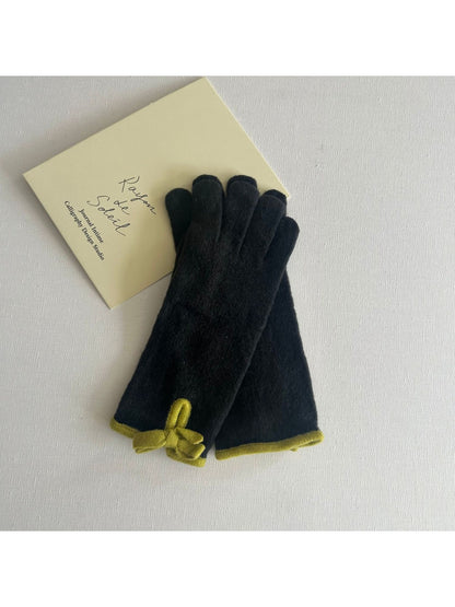 Gloving - Cute Knitted Gloves with Bow & Touchscreen
