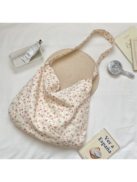 Cosbai - Small Floral Print Tote Bag