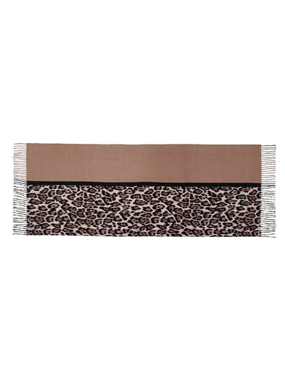 Scarvii - Leopard Print Tassel Winter Scarf