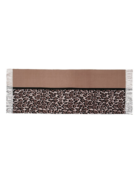 Scarvii - Leopard Print Tassel Winter Scarf