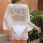 Troposa - Boho Lace Top Beach Cover Up - White