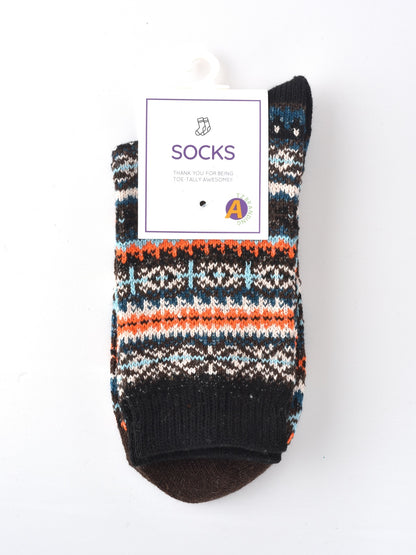Rufia - Knitted Mid-calf Winter Socks with British Style