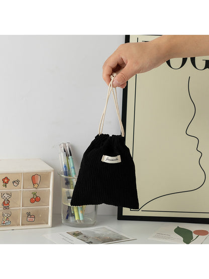 Cosbai - Solid Color Drawstring Coin Pouch Bag