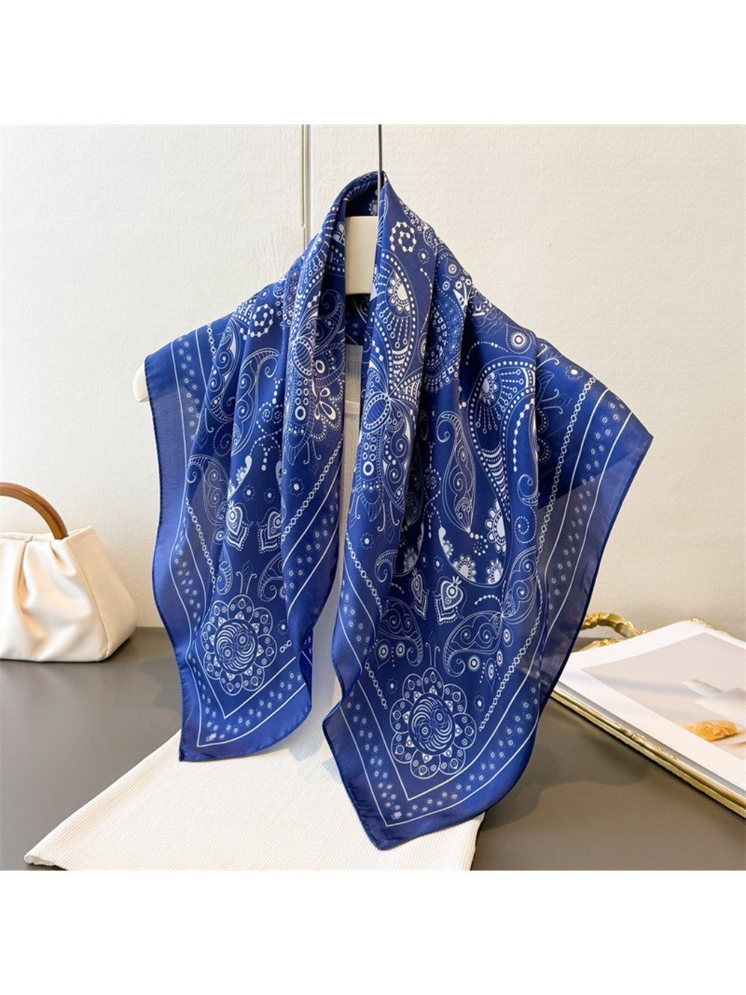 Scarvii Burgundy Paisley Square Scarf